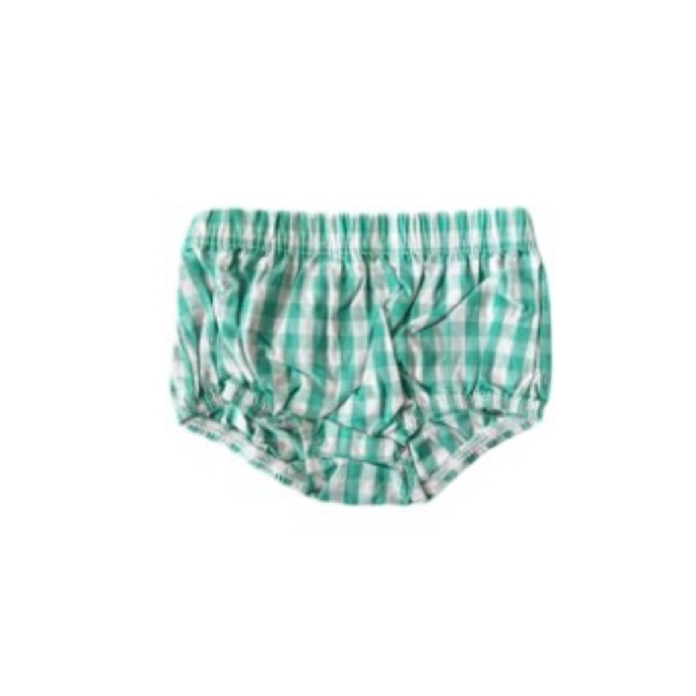 Green Gingham Baby Diaper Cover